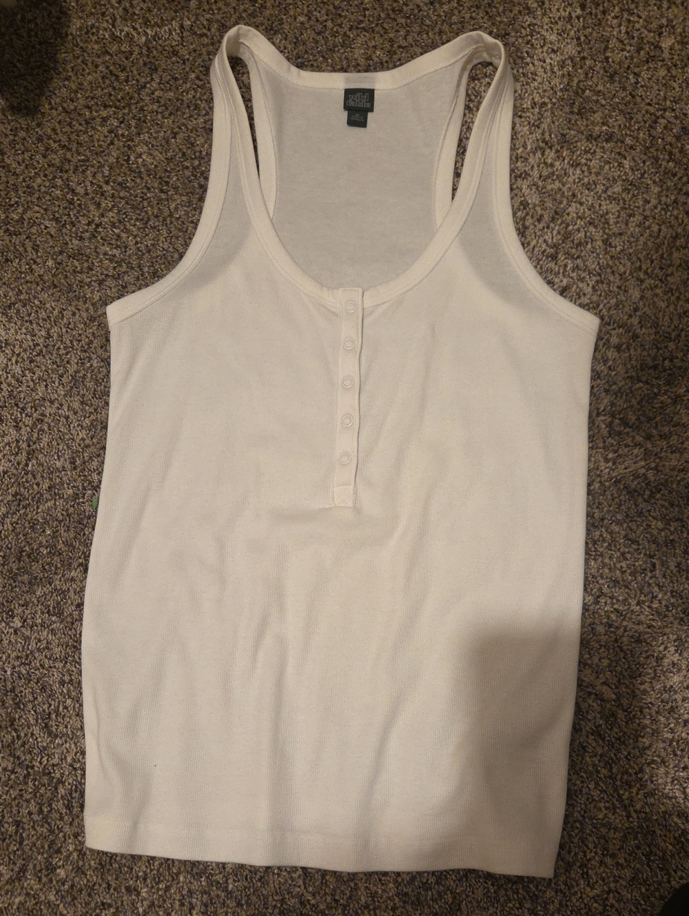 wild fable white Ribbed Button Henley Tank